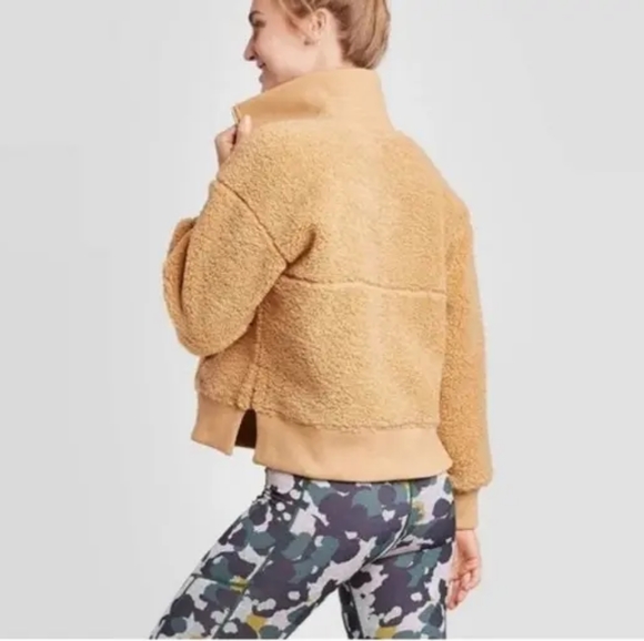 JOY LAB TEDDY FLEECE PULLOVER 1/2 ZIP - Picture 3 of 4